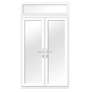 UPVC French Doors with Top Window Panel