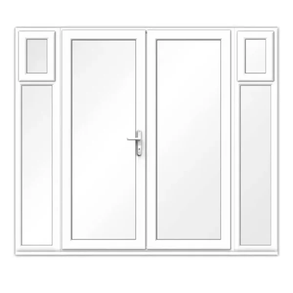 UPVC French Doors with Top Window Panel